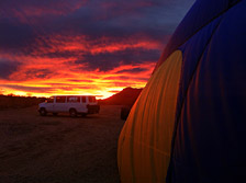 An amazing sunset materializes just after landing the balloon