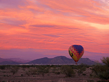 Yet another breathtaking desert sunset at the conclusion of a hot air balloon ride in Phoenix with Apex Balloons