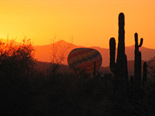 A stunning Sonoran Desert sunset at landing